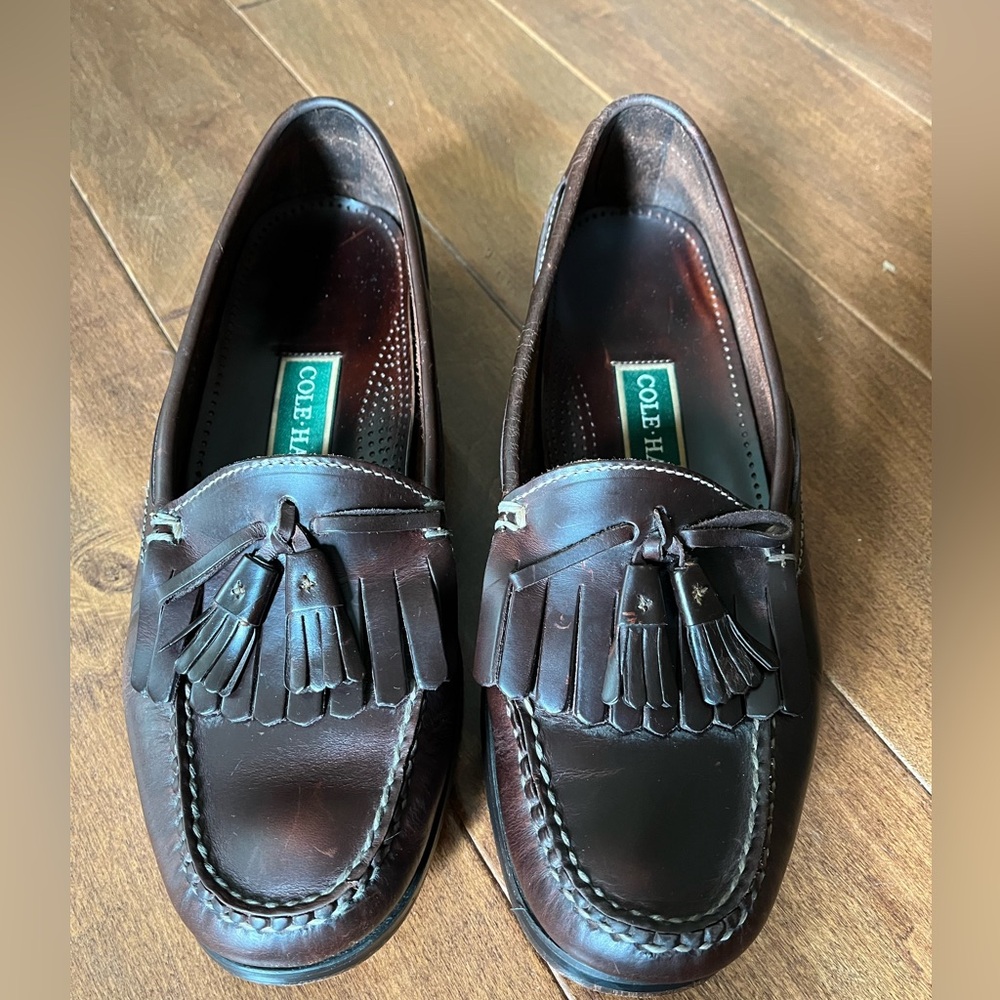 Cole Haan Classic Brown Leather Men’s Tassel Loafers Size 10